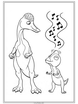 Раскраска Музыкальный динозавр