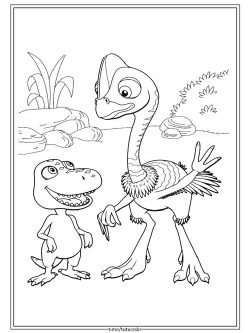 Раскраска Бадди и пернатый динозавр