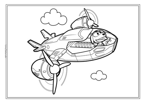 Раскраска Робопёс в самолете спасателей