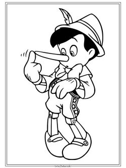 Раскраска Пиноккио Дотрагивается До Своего Носа