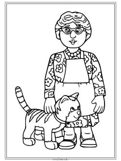 Раскраска Белла Лазанья и кот