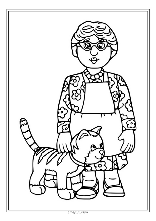 Раскраска Белла Лазанья и кот