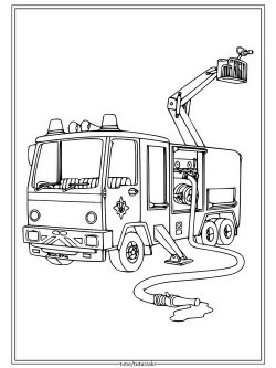 Раскраска Пожарная машина от пожарного Сэма