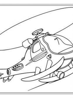 Раскраска Вертолет от пожарного Сэма