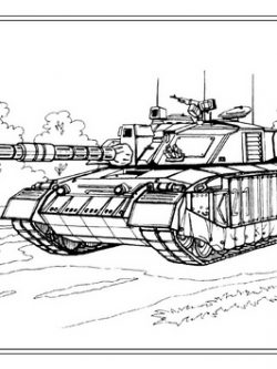 Раскраска Британский танк Челленджер 1