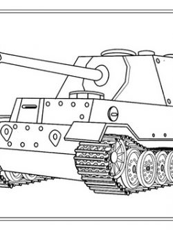 Раскраска Истребитель танков Фердинанд (Германия)