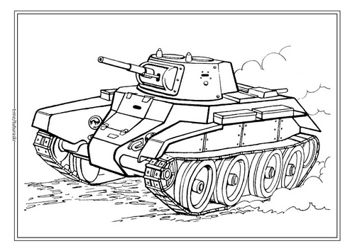 Раскраска Отечественный танк БТ7