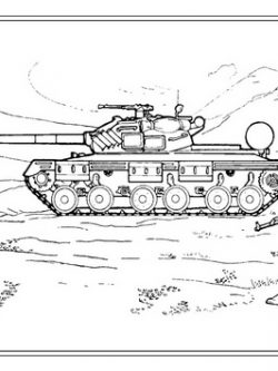 Раскраска Советский Т-64