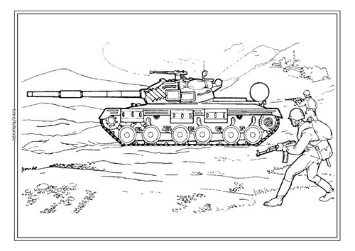 Раскраска Советский Т-64