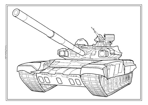 Раскраска Танк Т-90 (Россия)