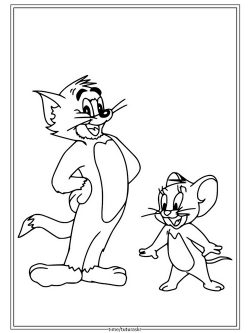 Раскраска Кот Том и мышонок Джерри
