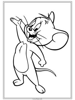 Раскраска Счастливый мышонок Джерри