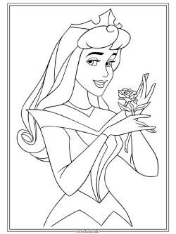 Раскраска Принцесса с цветочком