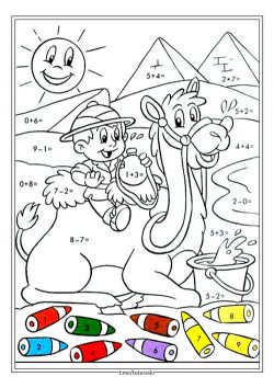 Раскраска по номерам Мальчик на верблюде