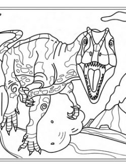 Раскраска Аллозавр на охоте