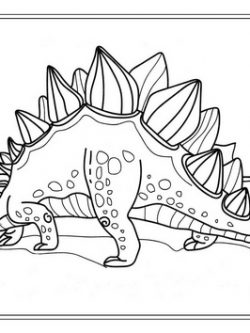 Раскраска Стегозавр на прогулке