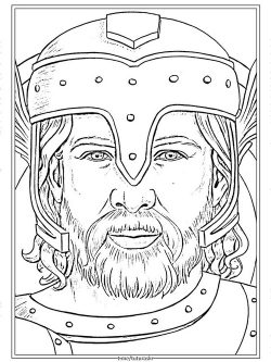 Раскраска Викинг перед сражением