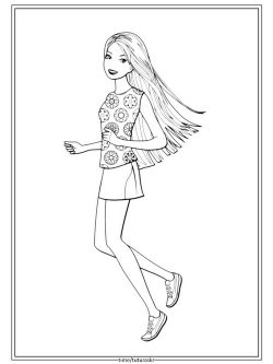 Раскраска Летняя прогулка Barbie