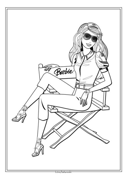 Раскраска Личный стул Барби