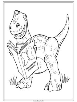 Раскраска Динозавр с энциклопедией