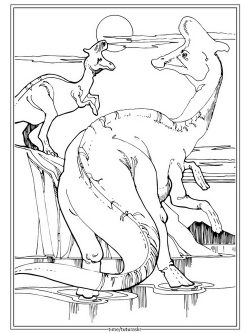 Раскраска Гадрозавры