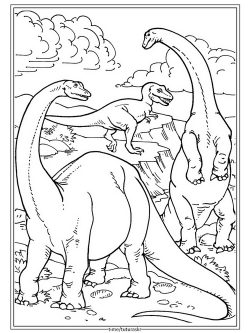 Раскраска Древний мир динозавров