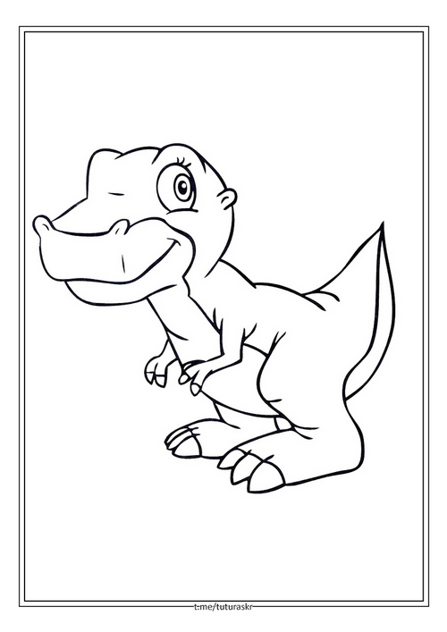 Раскраска Нарисованный тираннозавр