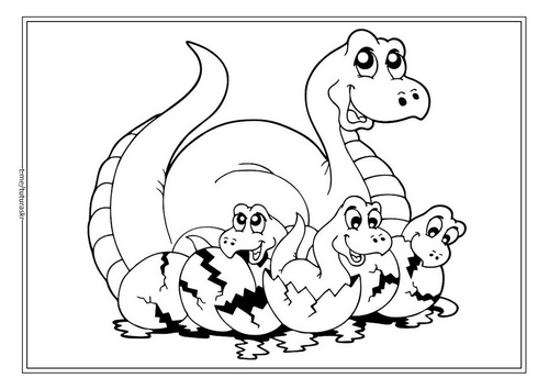 Раскраска Семейство динозавров