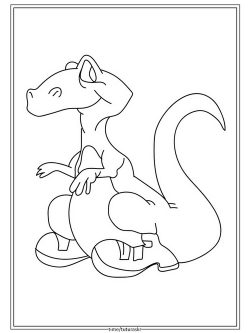 Раскраска Мультяшный динозавр