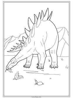 Раскраска Реалистичный стегозавр