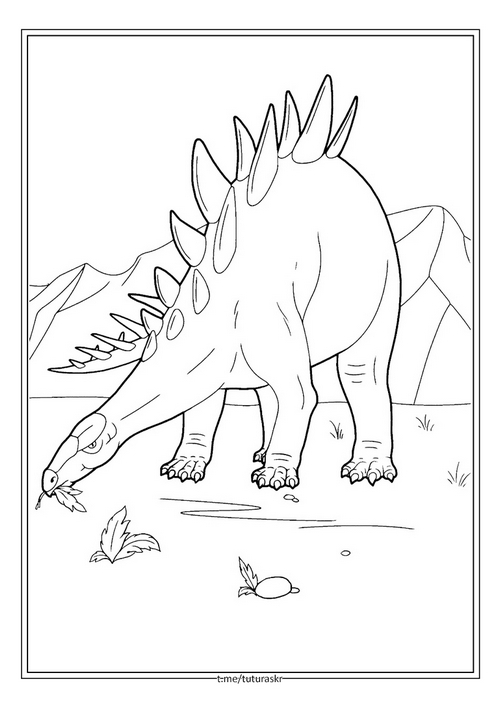 Раскраска Реалистичный стегозавр