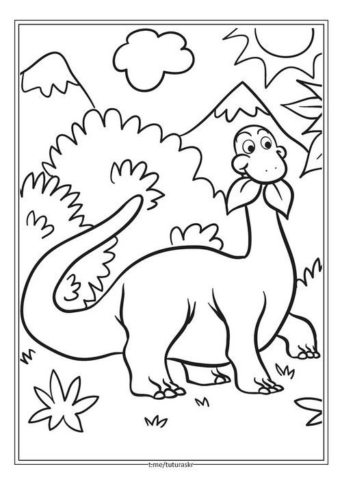 Раскраска Травоядный динозаврик