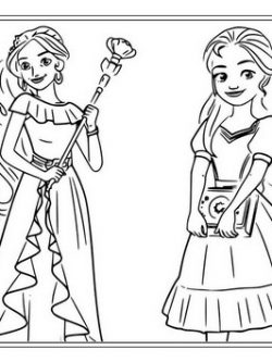 Раскраска Две сестры одного волшебного королевства