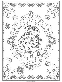Раскраска Открытка с принцессами Авалора