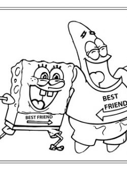 Раскраска Патрик и Спанч — лучшие друзья