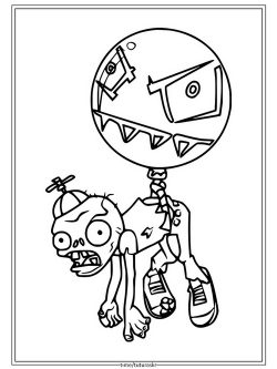 Раскраска Зомби с Воздушным шаром
